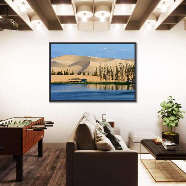 White Sand Dune In Mui Ne Vietnam Canvas Wall Art-3 Horizontal-Gallery Wrap-25" x 16"-Tiaracle