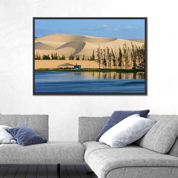 White Sand Dune In Mui Ne Vietnam Canvas Wall Art-3 Horizontal-Gallery Wrap-25" x 16"-Tiaracle