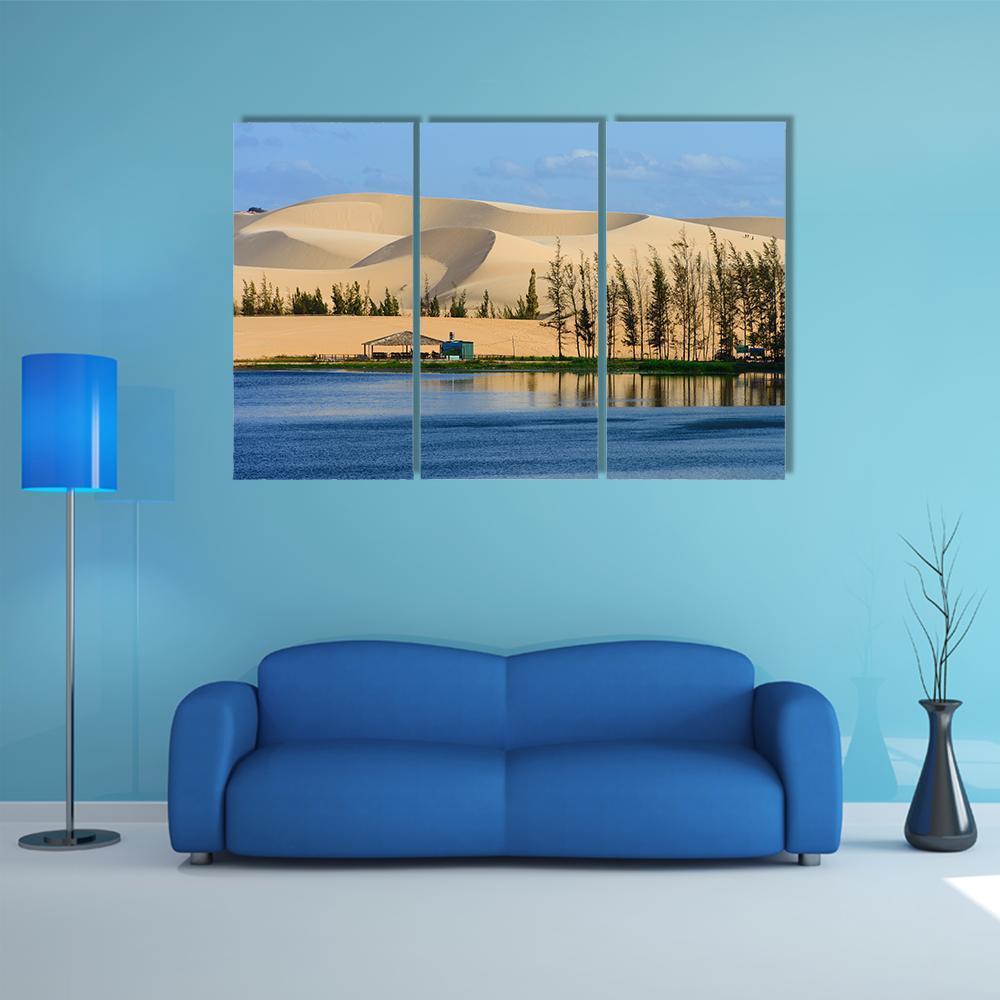 White Sand Dune In Mui Ne Vietnam Canvas Wall Art-3 Horizontal-Gallery Wrap-37" x 24"-Tiaracle