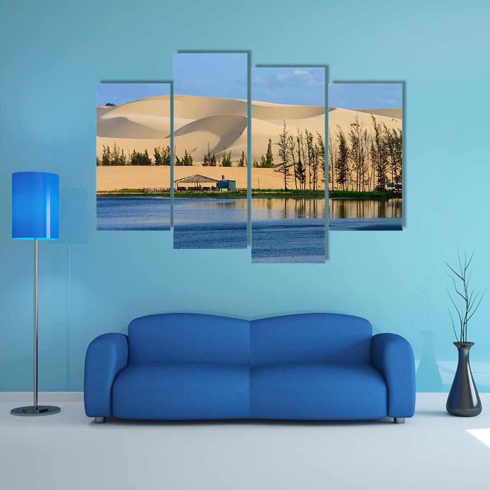 White Sand Dune In Mui Ne Vietnam Canvas Wall Art-4 Pop-Gallery Wrap-50" x 32"-Tiaracle