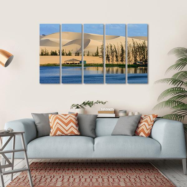 White Sand Dune In Mui Ne Vietnam Canvas Wall Art-5 Horizontal-Gallery Wrap-22" x 12"-Tiaracle