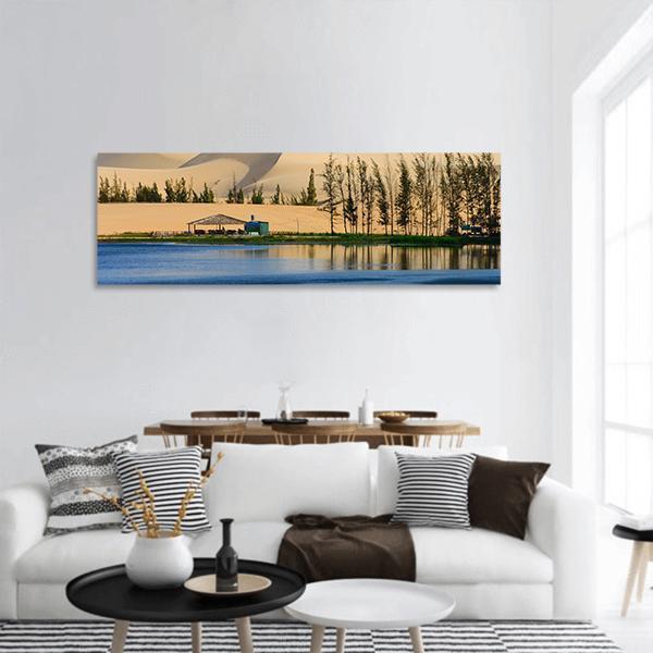 White Sand Dune In Mui Ne Vietnam Panoramic Canvas Wall Art-1 Piece-36" x 12"-Tiaracle