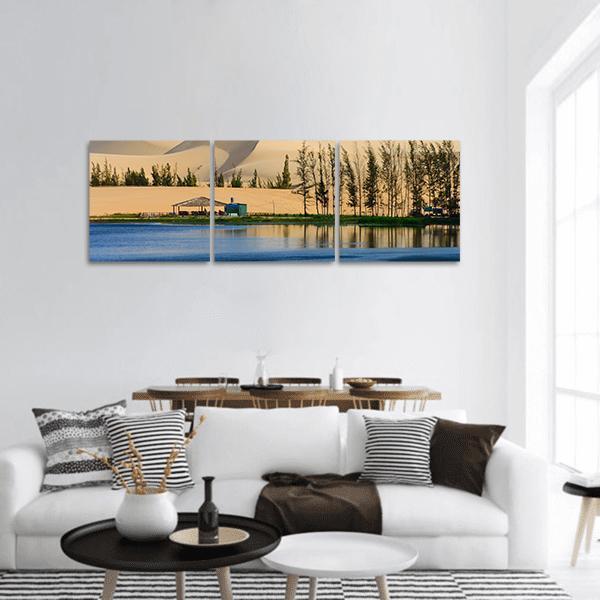 White Sand Dune In Mui Ne Vietnam Panoramic Canvas Wall Art-3 Piece-25" x 08"-Tiaracle