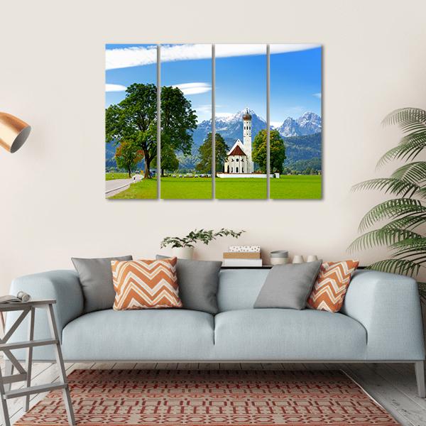 White St. Coloman Pilgrimage Church Canvas Wall Art-4 Horizontal-Gallery Wrap-34" x 24"-Tiaracle