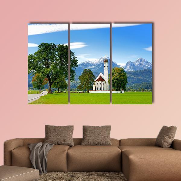White St. Coloman Pilgrimage Church Canvas Wall Art-3 Horizontal-Gallery Wrap-37" x 24"-Tiaracle