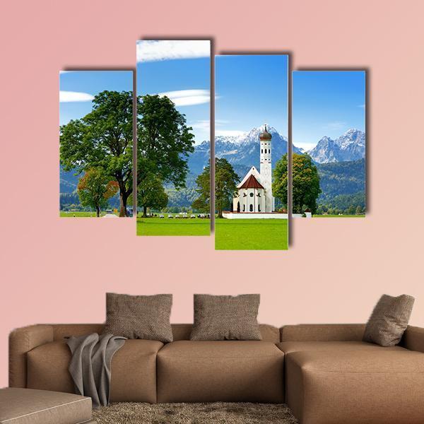 White St. Coloman Pilgrimage Church Canvas Wall Art-4 Pop-Gallery Wrap-50" x 32"-Tiaracle