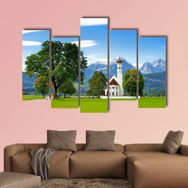 White St. Coloman Pilgrimage Church Canvas Wall Art-4 Pop-Gallery Wrap-50" x 32"-Tiaracle