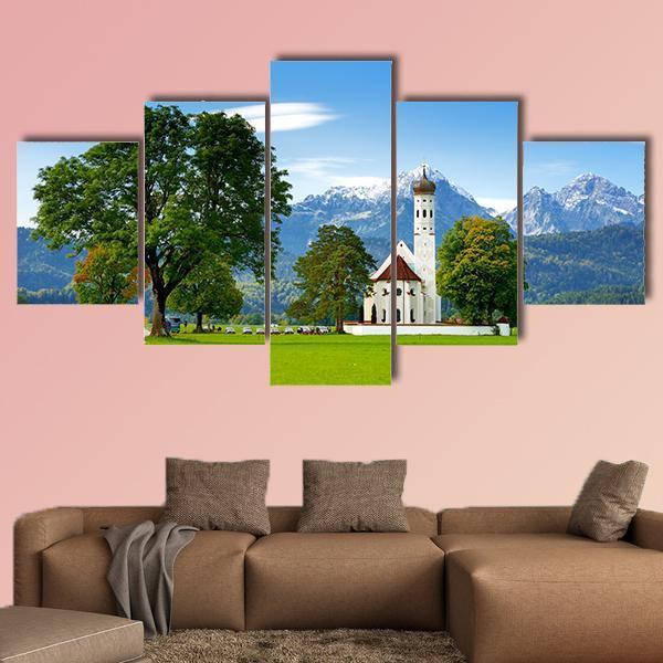 White St. Coloman Pilgrimage Church Canvas Wall Art-5 Star-Gallery Wrap-62" x 32"-Tiaracle