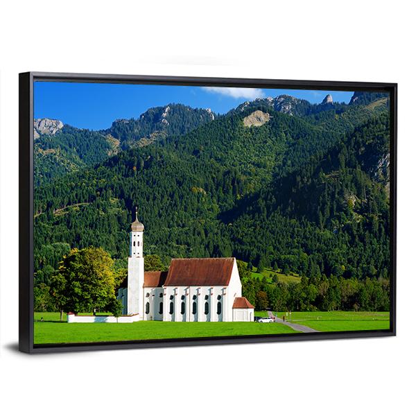 White St Coloman Pilgrimage Church Panoramic Canvas Wall Art-1 Piece-36" x 12"-Tiaracle