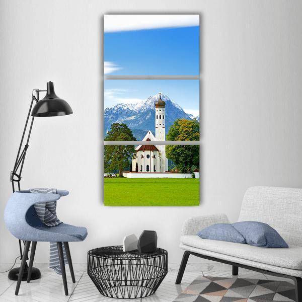 White St. Coloman Pilgrimage Church Vertical Canvas Wall Art-3 Vertical-Gallery Wrap-12" x 25"-Tiaracle