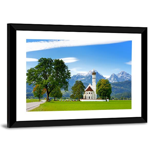 White St. Coloman Pilgrimage Church Vertical Canvas Wall Art-3 Vertical-Gallery Wrap-12" x 25"-Tiaracle