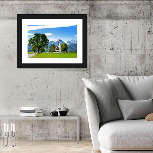 White St. Coloman Pilgrimage Church Vertical Canvas Wall Art-3 Vertical-Gallery Wrap-12" x 25"-Tiaracle