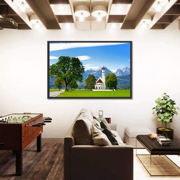 White St. Coloman Pilgrimage Church Vertical Canvas Wall Art-3 Vertical-Gallery Wrap-12" x 25"-Tiaracle