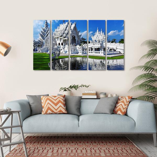 White Temple In Chiang Rai Canvas Wall Art-5 Horizontal-Gallery Wrap-22" x 12"-Tiaracle