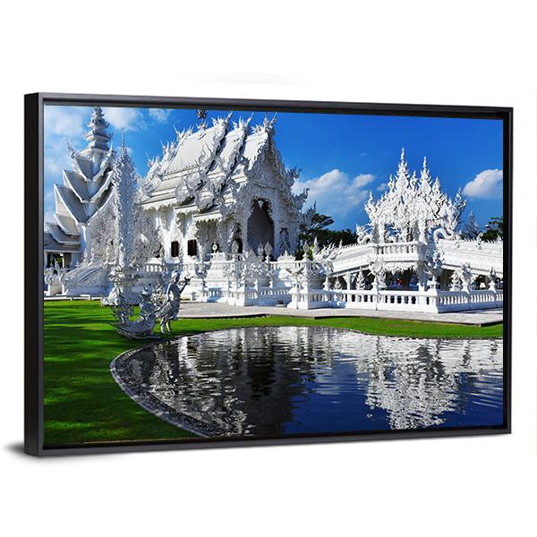 White Temple In Chiang Rai Canvas Wall Art-3 Horizontal-Gallery Wrap-25" x 16"-Tiaracle