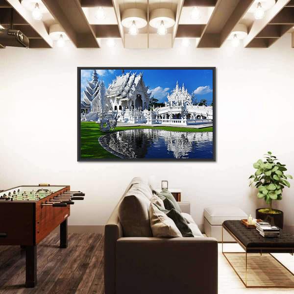White Temple In Chiang Rai Canvas Wall Art-3 Horizontal-Gallery Wrap-25" x 16"-Tiaracle