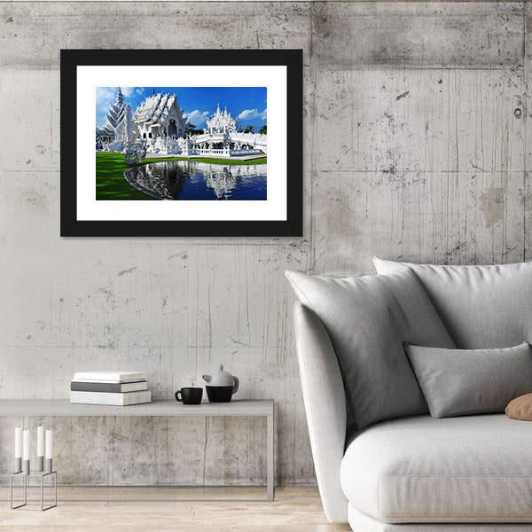 White Temple In Chiang Rai Canvas Wall Art-3 Horizontal-Gallery Wrap-25" x 16"-Tiaracle