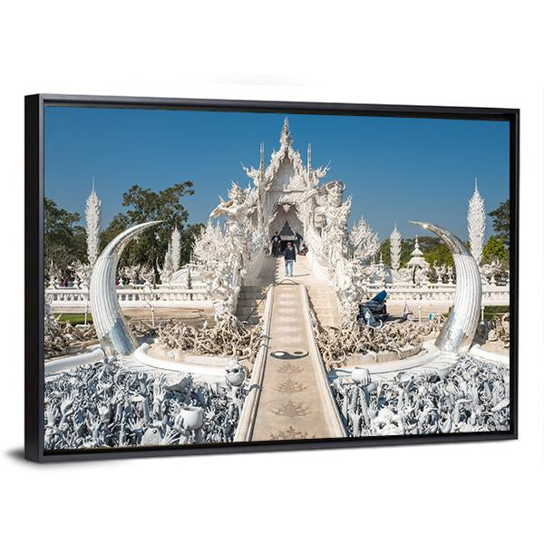 White Temple In Chiang Rai In Thailand Canvas Wall Art-3 Horizontal-Gallery Wrap-25" x 16"-Tiaracle