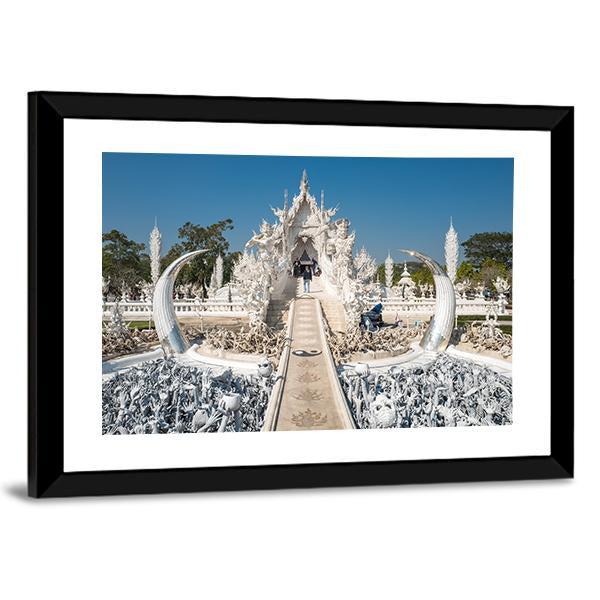 White Temple In Chiang Rai In Thailand Canvas Wall Art-3 Horizontal-Gallery Wrap-25" x 16"-Tiaracle