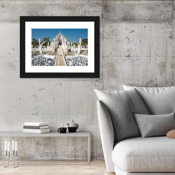 White Temple In Chiang Rai In Thailand Canvas Wall Art-3 Horizontal-Gallery Wrap-25" x 16"-Tiaracle