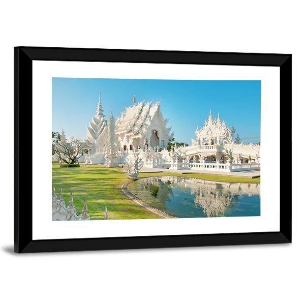 White Temple In Thailand Canvas Wall Art-3 Horizontal-Gallery Wrap-25" x 16"-Tiaracle