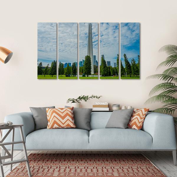 White Tower In Singapore Canvas Wall Art-5 Horizontal-Gallery Wrap-22" x 12"-Tiaracle