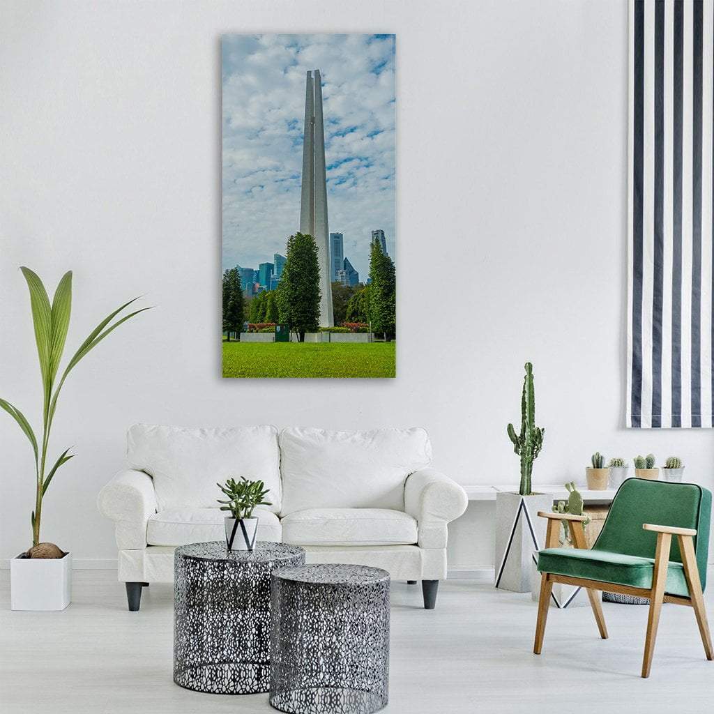 White Tower In Singapore Vertical Canvas Wall Art-3 Vertical-Gallery Wrap-12" x 25"-Tiaracle