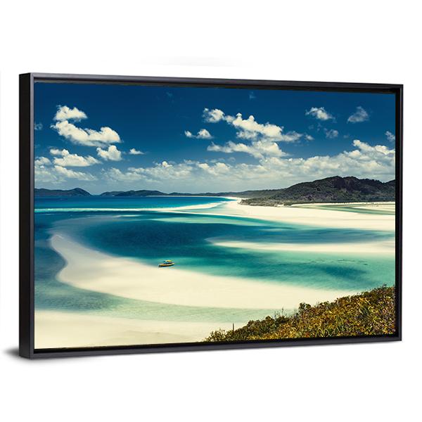 Whitehaven Beach In Queensland Canvas Wall Art-3 Horizontal-Gallery Wrap-25" x 16"-Tiaracle