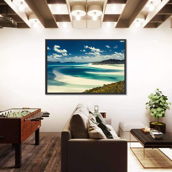 Whitehaven Beach In Queensland Canvas Wall Art-5 Horizontal-Gallery Wrap-22" x 12"-Tiaracle