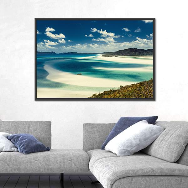 Whitehaven Beach In Queensland Canvas Wall Art-5 Horizontal-Gallery Wrap-22" x 12"-Tiaracle