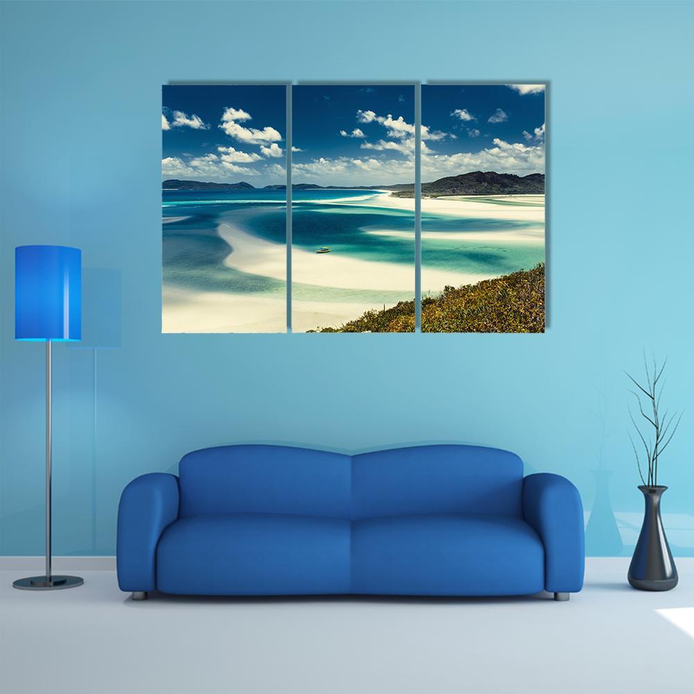 Whitehaven Beach In Queensland Canvas Wall Art-3 Horizontal-Gallery Wrap-37" x 24"-Tiaracle