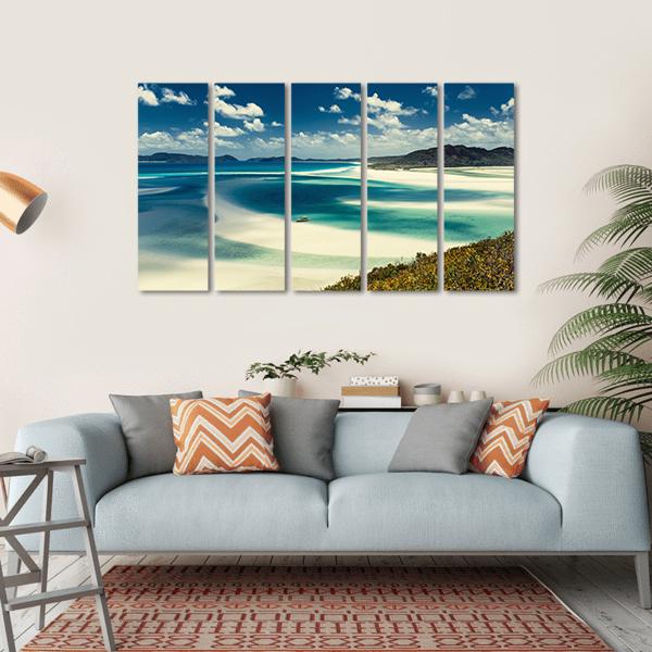 Whitehaven Beach In Queensland Canvas Wall Art-5 Horizontal-Gallery Wrap-22" x 12"-Tiaracle