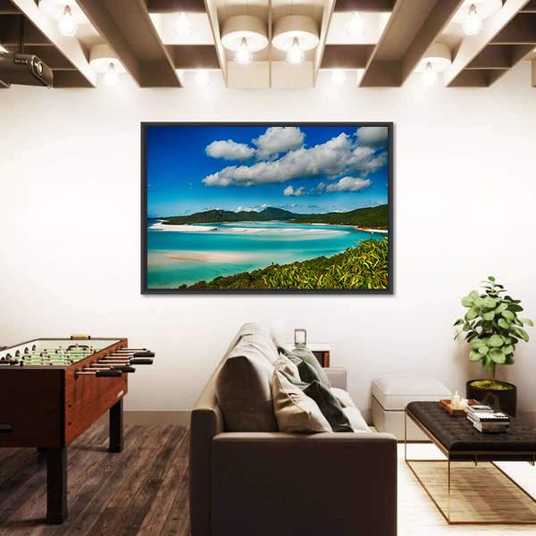 Whitehaven Beach Lagoon Canvas Wall Art-3 Horizontal-Gallery Wrap-25" x 16"-Tiaracle