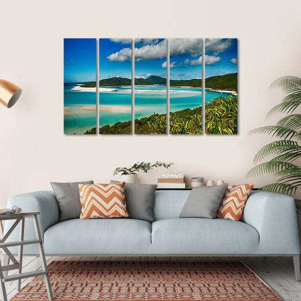 Whitehaven Beach Lagoon Canvas Wall Art-5 Horizontal-Gallery Wrap-22" x 12"-Tiaracle