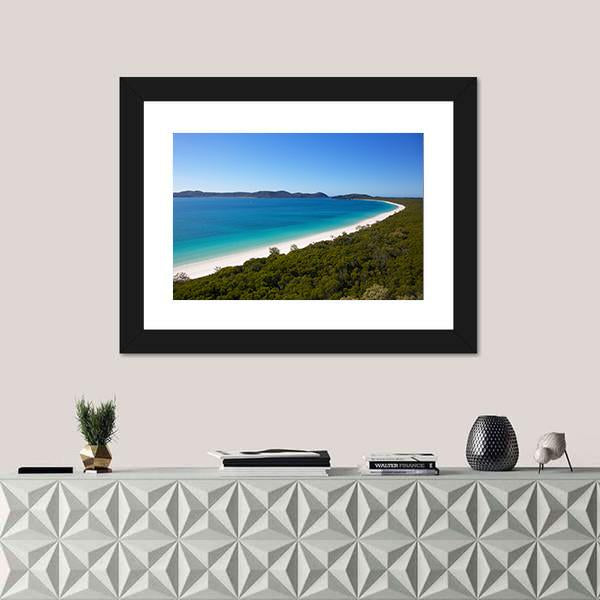 Whitehaven Beach View Canvas Wall Art-1 Piece-Framed Print-20" x 16"-Tiaracle
