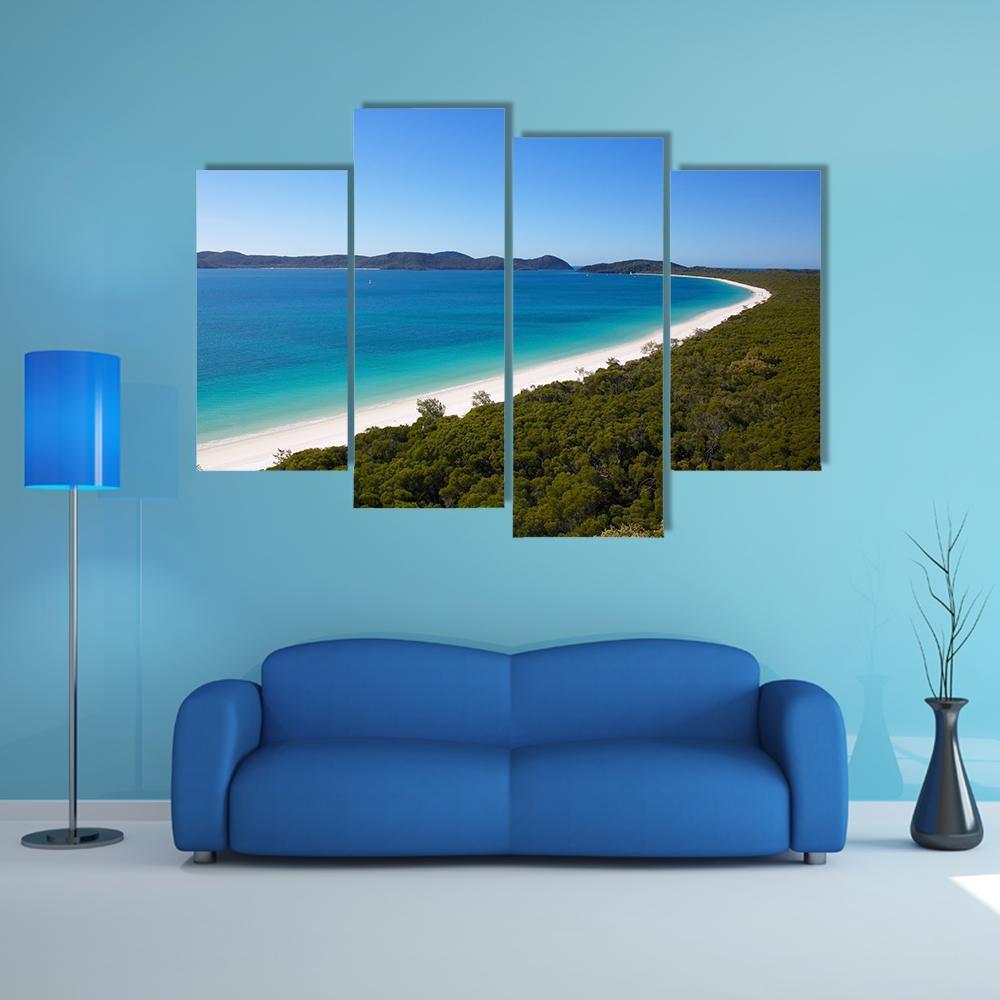Whitehaven Beach View Canvas Wall Art-4 Pop-Gallery Wrap-50" x 32"-Tiaracle