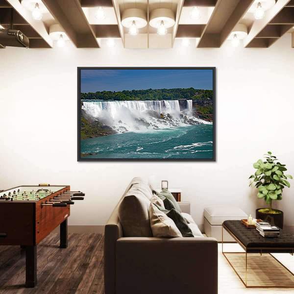 Wide View Of Niagara Falls From The Canadian Side Canvas Wall Art-3 Horizontal-Gallery Wrap-25" x 16"-Tiaracle