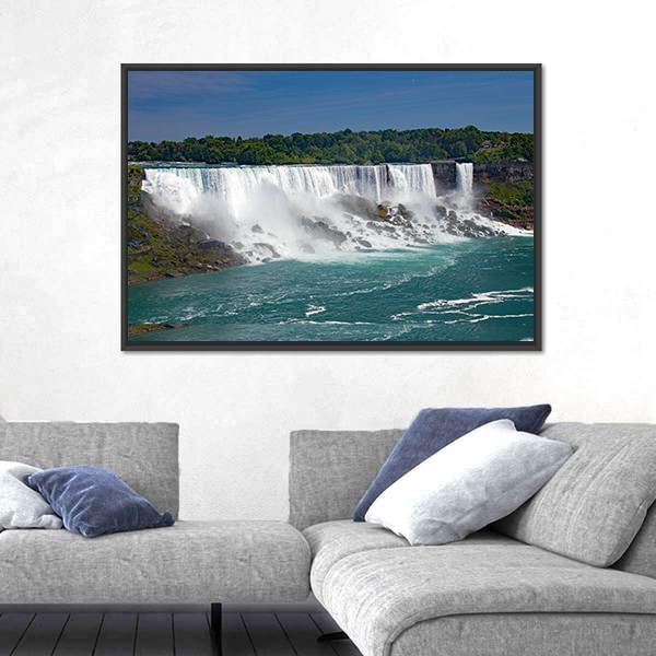 Wide View Of Niagara Falls From The Canadian Side Canvas Wall Art-3 Horizontal-Gallery Wrap-25" x 16"-Tiaracle
