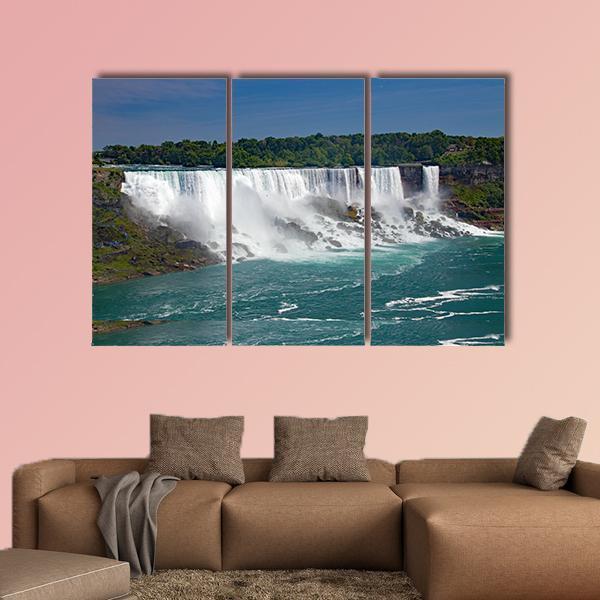 Wide View Of Niagara Falls From The Canadian Side Canvas Wall Art-3 Horizontal-Gallery Wrap-37" x 24"-Tiaracle