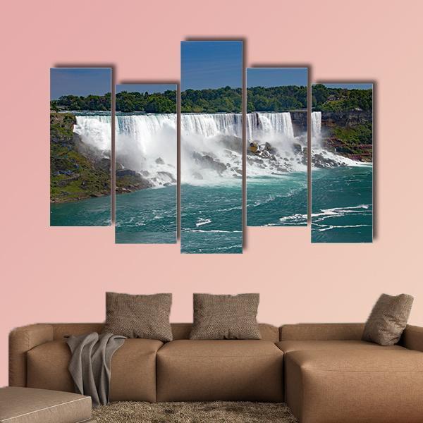 Wide View Of Niagara Falls From The Canadian Side Canvas Wall Art-5 Pop-Gallery Wrap-47" x 32"-Tiaracle
