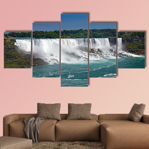 Wide View Of Niagara Falls From The Canadian Side Canvas Wall Art-4 Pop-Gallery Wrap-50" x 32"-Tiaracle