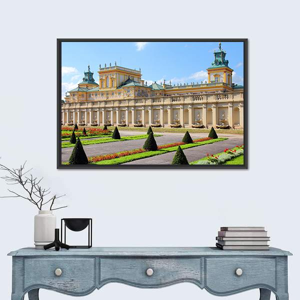 Wilanow Palace &amp; Gardens Canvas Wall Art-1 Piece-Floating Frame-24" x 16"-Tiaracle