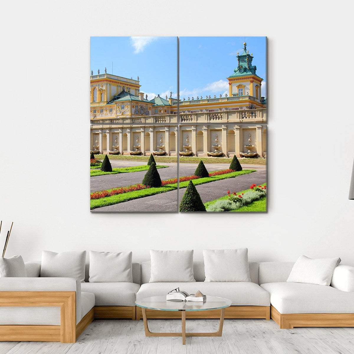 Wilanow Palace &amp; Gardens Canvas Wall Art-4 Square-Gallery Wrap-17" x 17"-Tiaracle