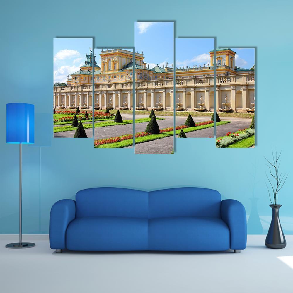 Wilanow Palace & Gardens Canvas Wall Art-5 Pop-Gallery Wrap-47" x 32"-Tiaracle