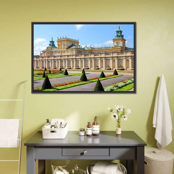 Wilanow Palace &amp; Gardens Canvas Wall Art-1 Piece-Floating Frame-24" x 16"-Tiaracle