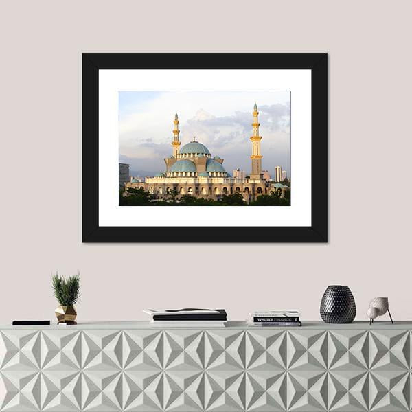 Wilayah Mosque Canvas Wall Art-1 Piece-Framed Print-20" x 16"-Tiaracle