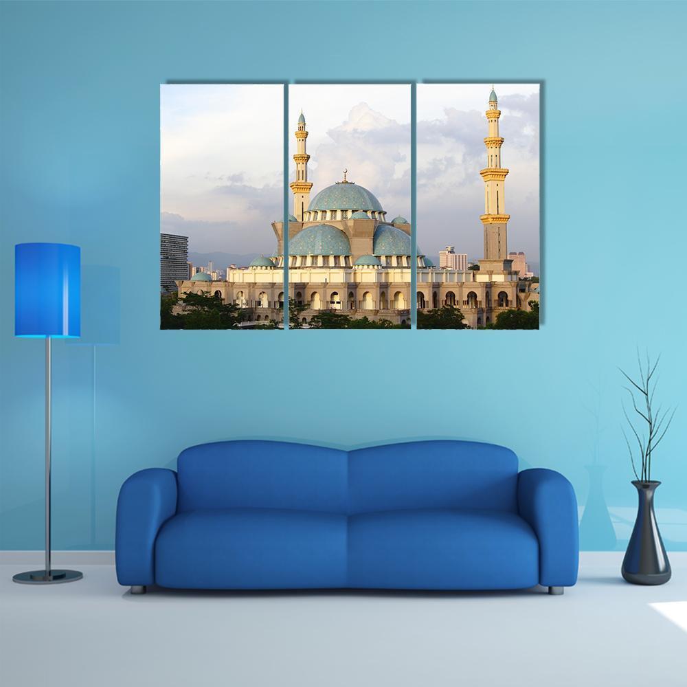 Wilayah Mosque Canvas Wall Art-3 Horizontal-Gallery Wrap-37" x 24"-Tiaracle