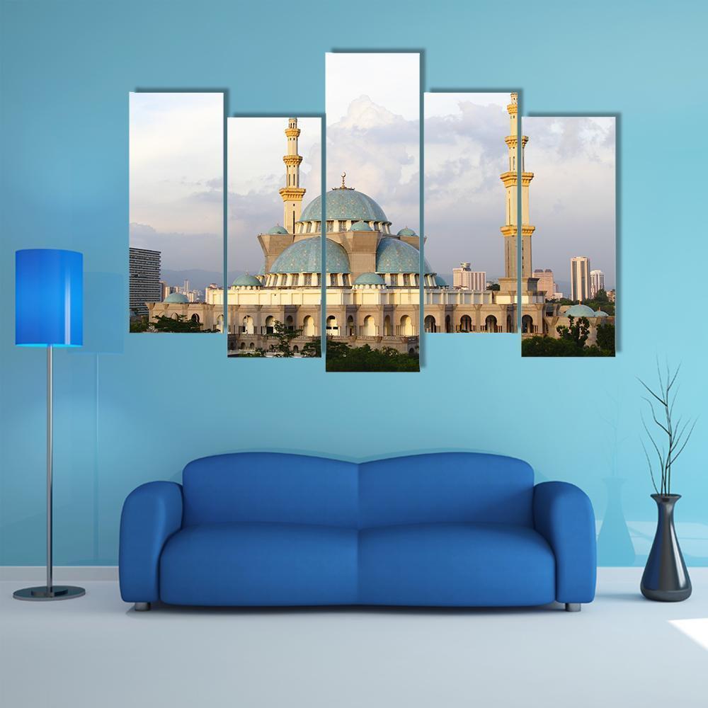 Wilayah Mosque Canvas Wall Art-5 Pop-Gallery Wrap-47" x 32"-Tiaracle