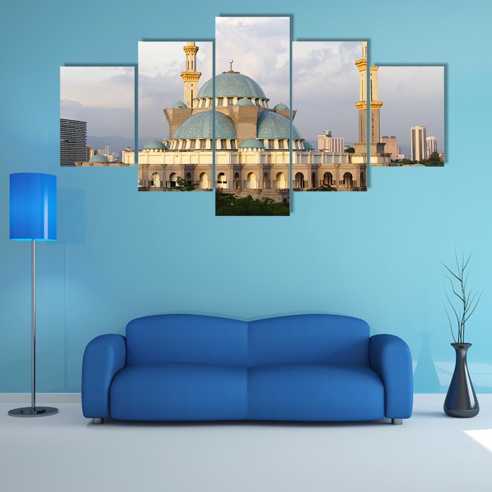 Wilayah Mosque Canvas Wall Art-3 Horizontal-Gallery Wrap-37" x 24"-Tiaracle