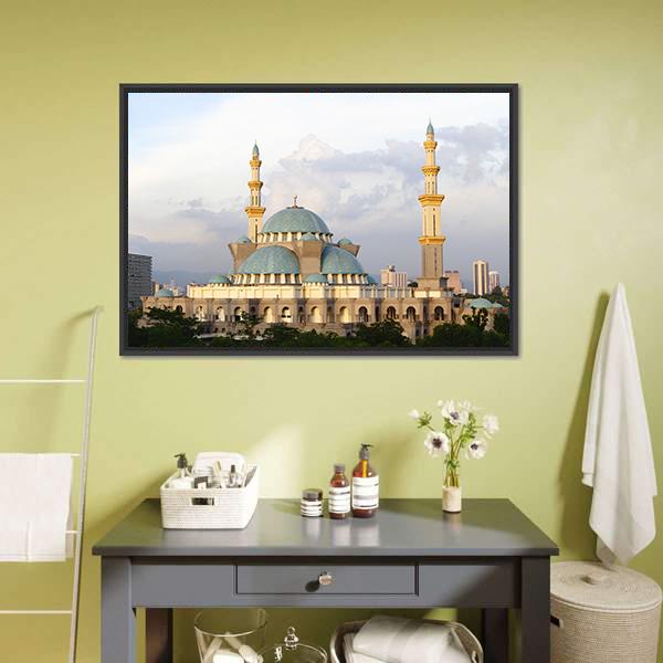 Wilayah Mosque Canvas Wall Art-1 Piece-Floating Frame-24" x 16"-Tiaracle